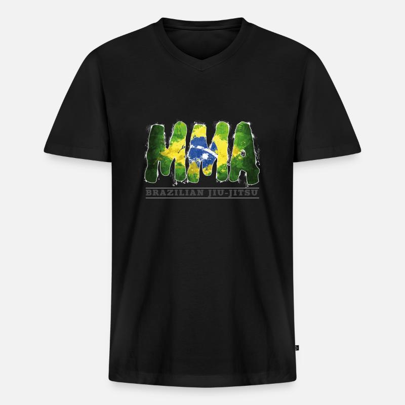 mma brasilien - Männer Premium Bio T-Shirt mit V-Ausschnitt - Schwarz