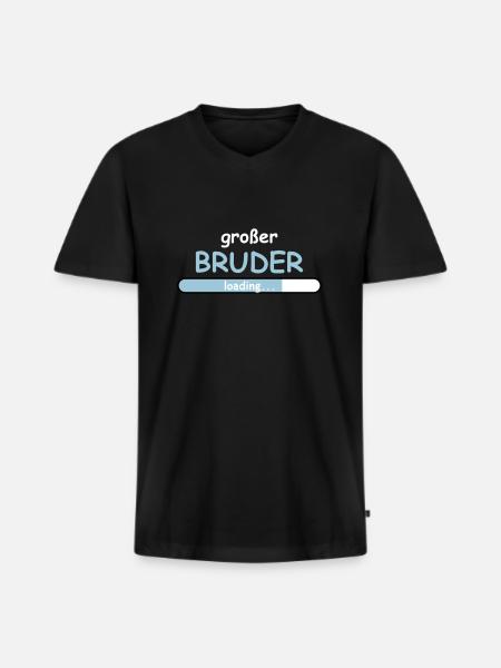 Großer Bruder - Männer Premium Bio T-Shirt mit V-Ausschnitt - Schwarz