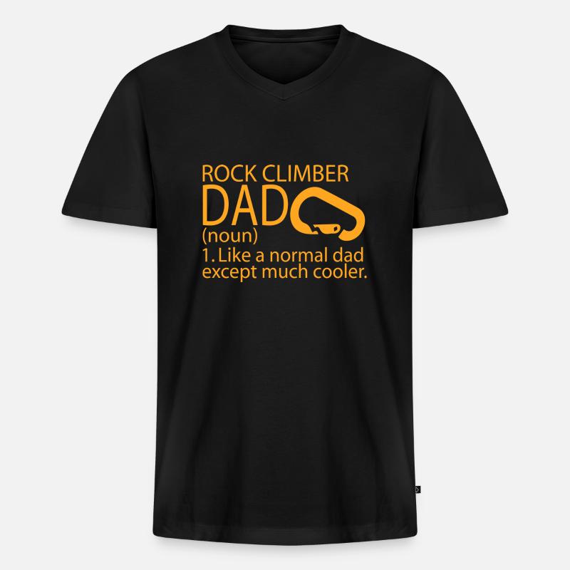 Bouldern Klettern Climbing - Männer Premium Bio T-Shirt mit V-Ausschnitt - Schwarz