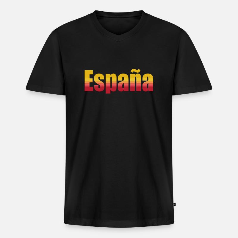 Spanien Weltmeisterschaft - Männer Premium Bio T-Shirt mit V-Ausschnitt - Schwarz