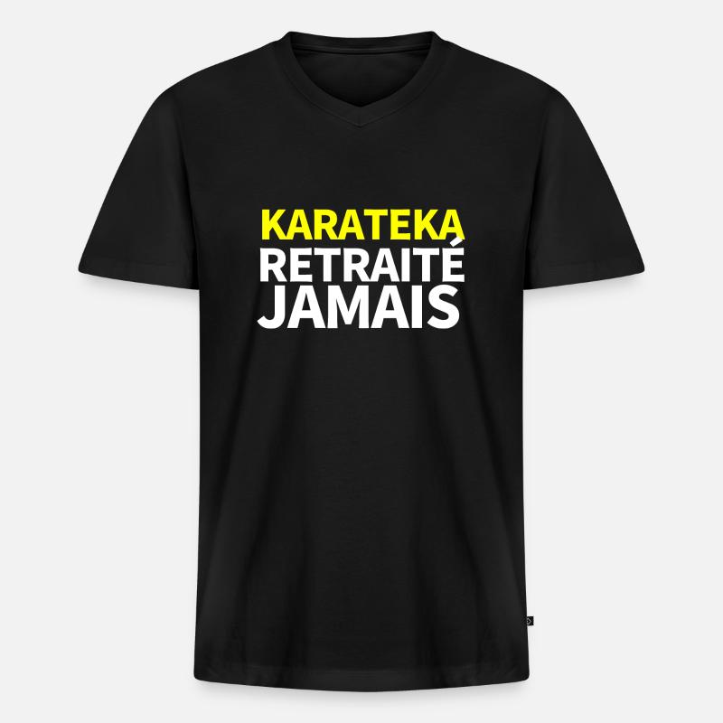 Karateka im Ruhestand - Karate Geschenkidee - Männer Premium Bio T-Shirt mit V-Ausschnitt - Schwarz