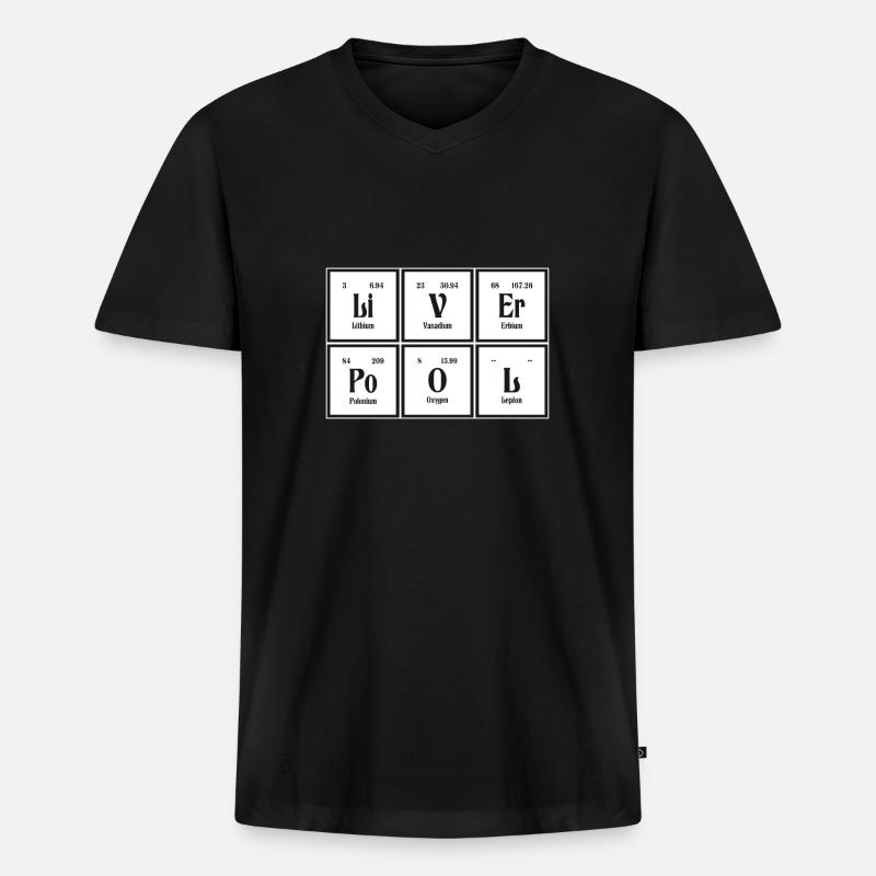 Liverpool | Periodensystem der Elemente - Männer Premium Bio T-Shirt mit V-Ausschnitt - Schwarz