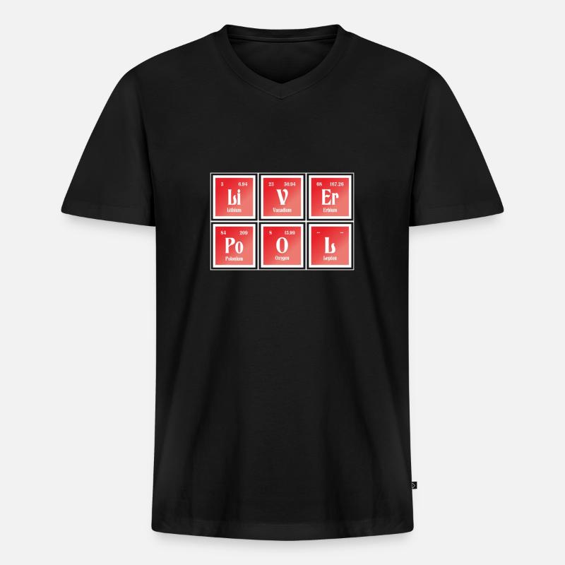 Liverpool | Periodensystem der Elemente - Männer Premium Bio T-Shirt mit V-Ausschnitt - Schwarz
