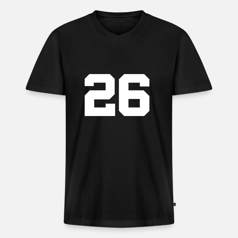 26 - Männer Premium Bio T-Shirt mit V-Ausschnitt - Schwarz