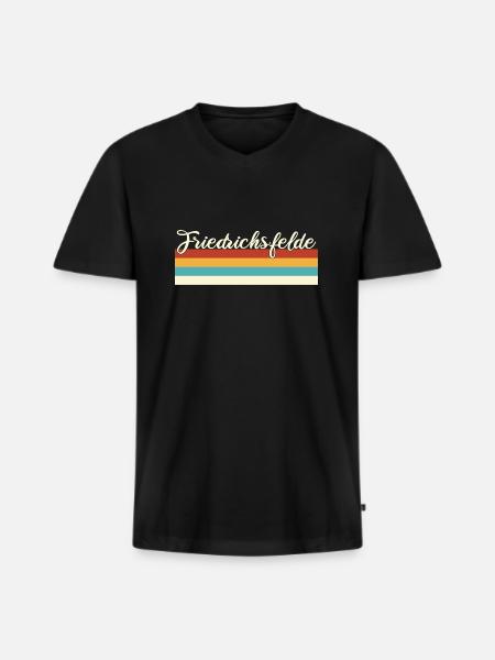 Friedrichsfelde - Lichtenberg - Berlin - Retro - Männer Premium Bio T-Shirt mit V-Ausschnitt - Schwarz
