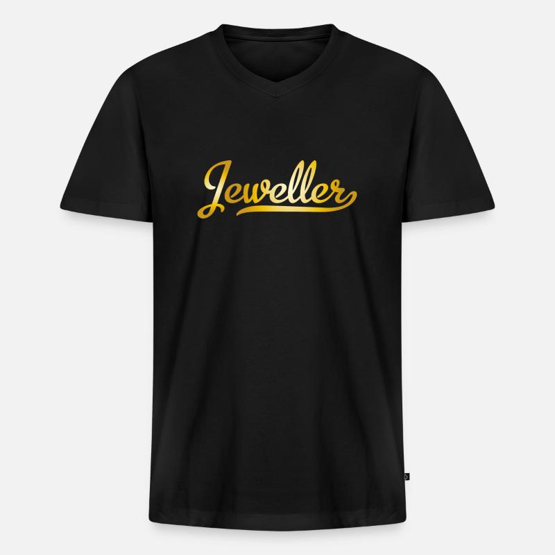 Juwelier - Männer Premium Bio T-Shirt mit V-Ausschnitt - Schwarz
