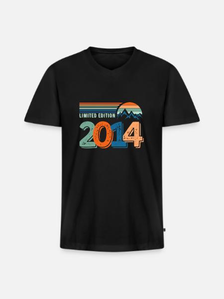 Limited edition 2014 - T-shirt encolure en V Premium bio Homme - noir