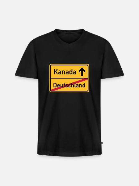 ortsschild_kanada__f3 - Men's Premium Organic T-shirt with V-neck - black