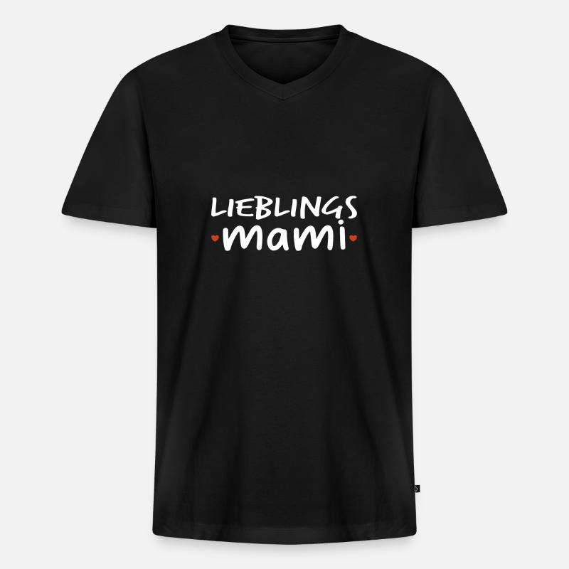 lieblings mami geschenkidee - Männer Premium Bio T-Shirt mit V-Ausschnitt - Schwarz