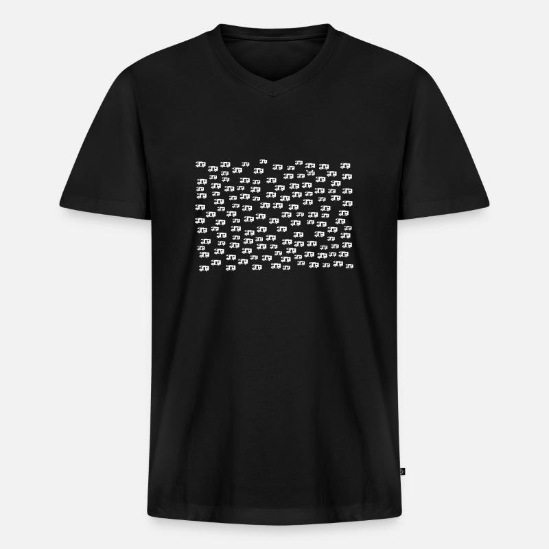 Wohnmobile klein weiss querformat - Männer Premium Bio T-Shirt mit V-Ausschnitt - Schwarz