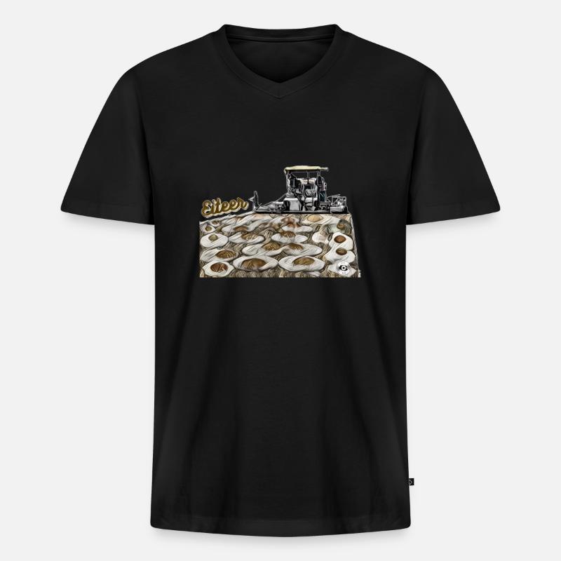 Eiteer vs Eiter - eine Straßenbaumaschine. - Männer Premium Bio T-Shirt mit V-Ausschnitt - Schwarz