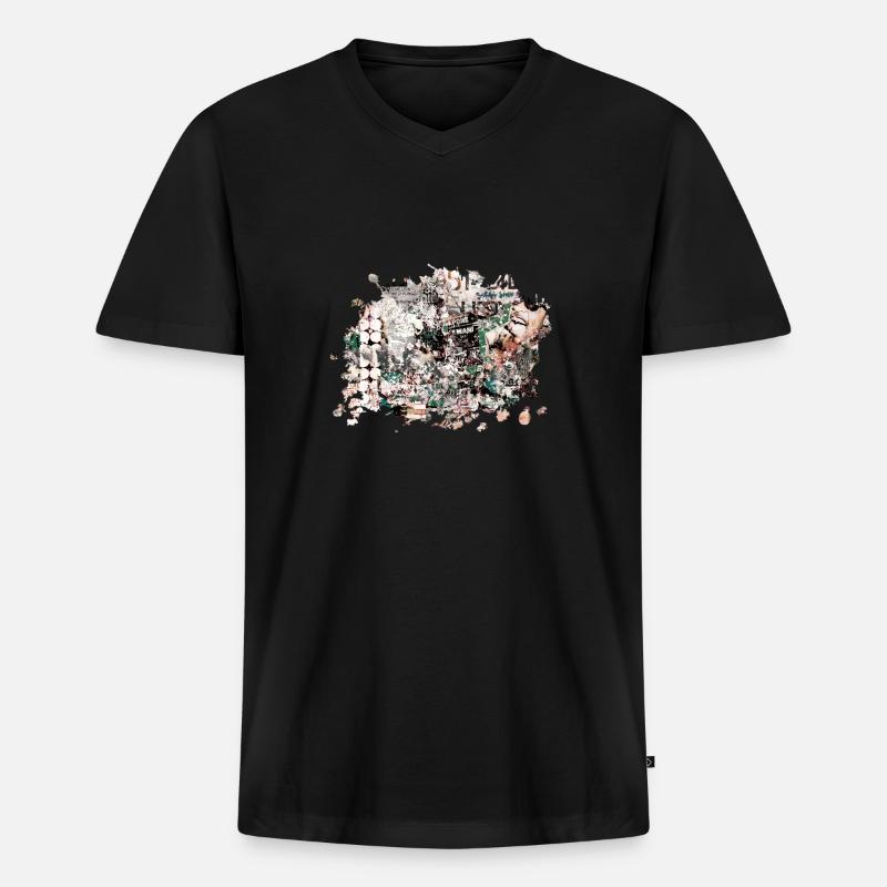 Splash farbig! - Männer Premium Bio T-Shirt mit V-Ausschnitt - Schwarz