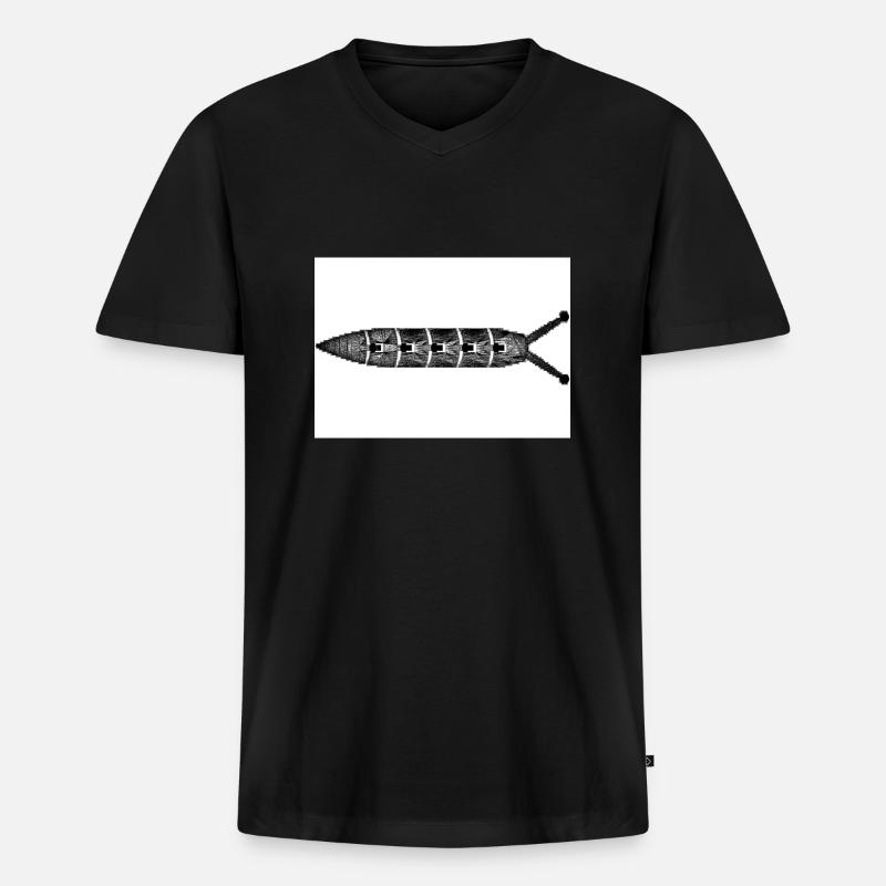 Kackschnecke - Männer Premium Bio T-Shirt mit V-Ausschnitt - Schwarz