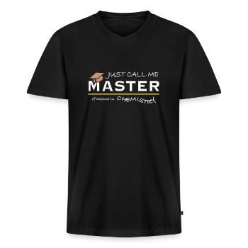 Just Call Me Master of Science in Chemistry - Männer Premium Bio T-Shirt mit V-Ausschnitt - Schwarz - Vorne - Nico (187cm)