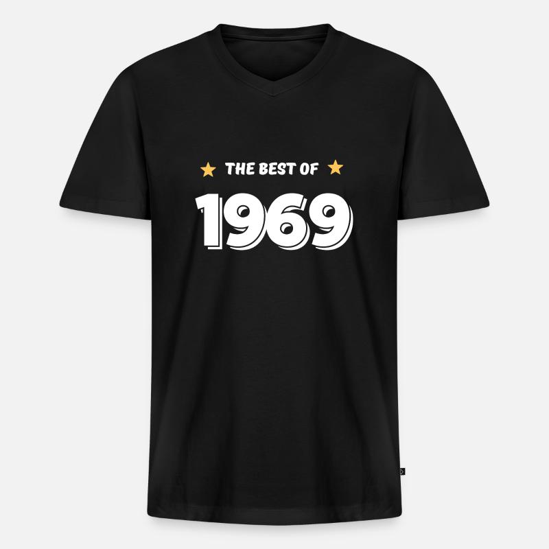 Das Beste von 1969 - Männer Premium Bio T-Shirt mit V-Ausschnitt - Schwarz