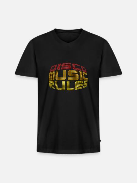 Disco Music Rules - Men's Premium Organic T-shirt with V-neck - black