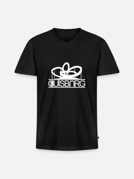 Duisburg - Männer Premium Bio T-Shirt mit V-Ausschnitt - Schwarz
