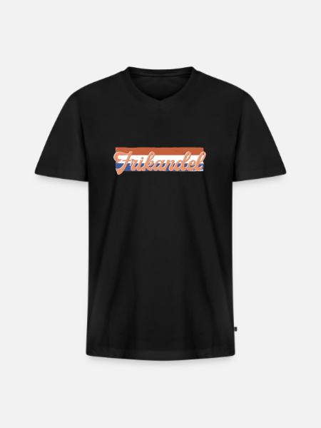 Frikandel is Flemish Dutch - Men's Premium Organic T-shirt with V-neck - black