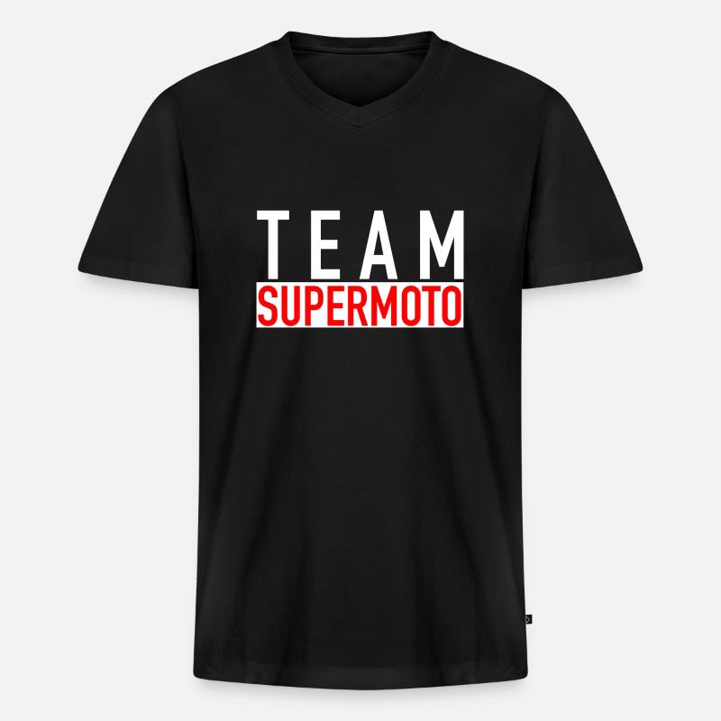 Team Supermoto - Männer Premium Bio T-Shirt mit V-Ausschnitt - Schwarz