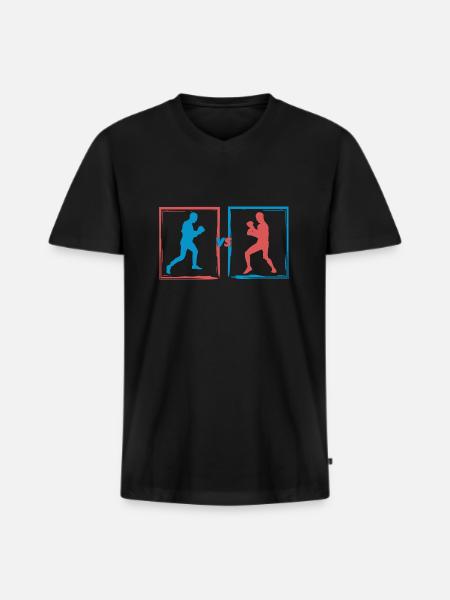 Boxkampf - Boxer Geschenkidee - Männer Premium Bio T-Shirt mit V-Ausschnitt - Schwarz