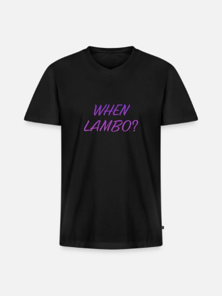 WHEN LAMBO PURPLE - Men's Premium Organic T-shirt with V-neck - black