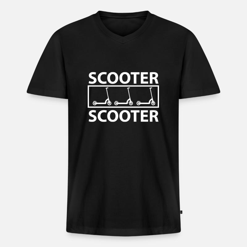 E-Scooter E-Roller Scooter - Männer Premium Bio T-Shirt mit V-Ausschnitt - Schwarz