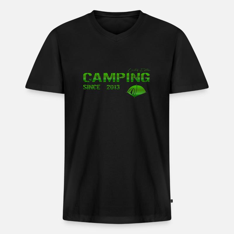 Camping 2013 Geschenk - Männer Premium Bio T-Shirt mit V-Ausschnitt - Schwarz