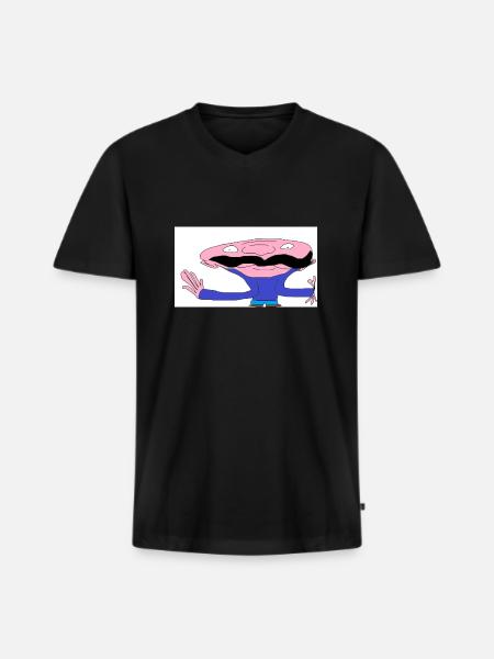 Baptiste Fréponge - T-shirt encolure en V Premium bio Homme - noir