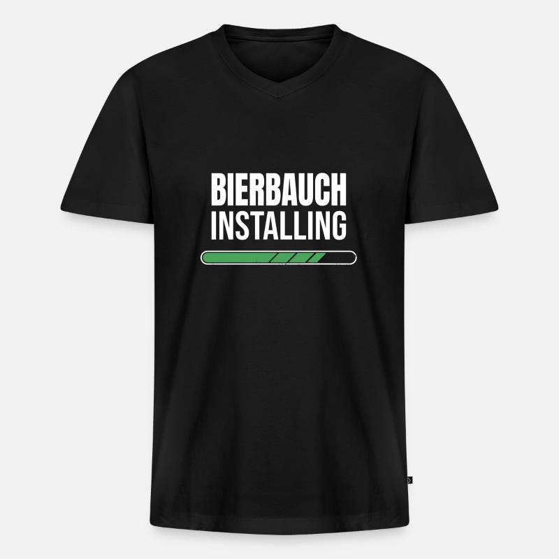 Bierbauch Installing - Loading Bar - Männer Premium Bio T-Shirt mit V-Ausschnitt - Schwarz
