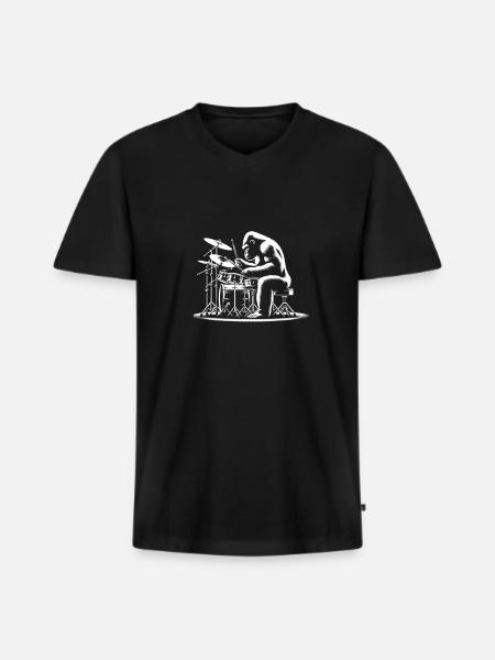 Gorilla Groove - Men's Premium Organic T-shirt with V-neck - black
