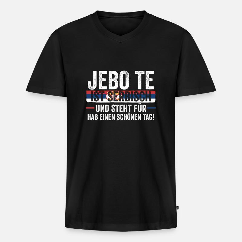 Serben Serbisch Serbien - Männer Premium Bio T-Shirt mit V-Ausschnitt - Schwarz