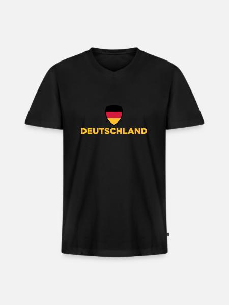National Flag Of Germany - Men's Premium Organic T-shirt with V-neck - black