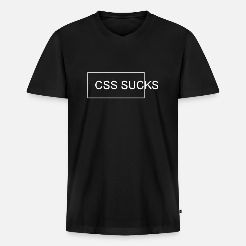 CSS Sucks web designer - Men's Premium Organic T-shirt with V-neck - black