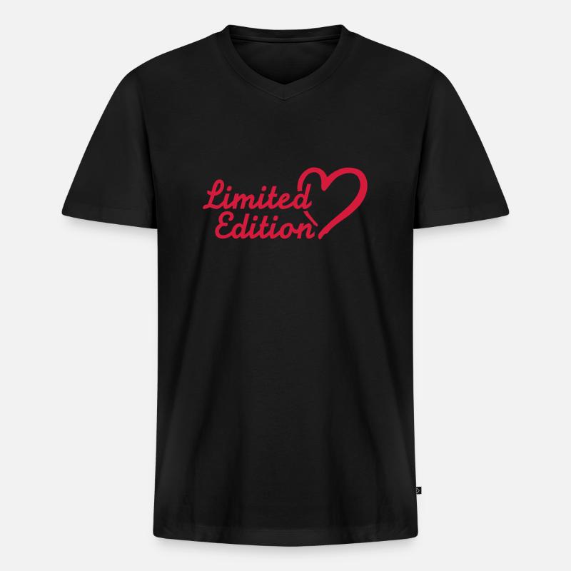 Limited Edition - Männer Premium Bio T-Shirt mit V-Ausschnitt - Schwarz