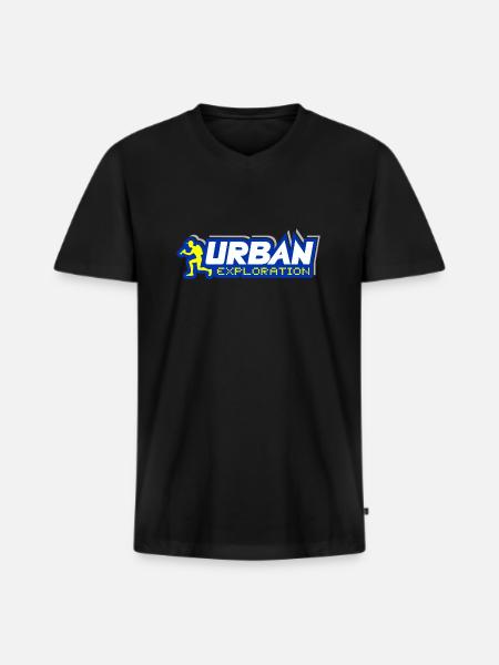 Urban Explorer Urbex - Men's Premium Organic T-shirt with V-neck - black