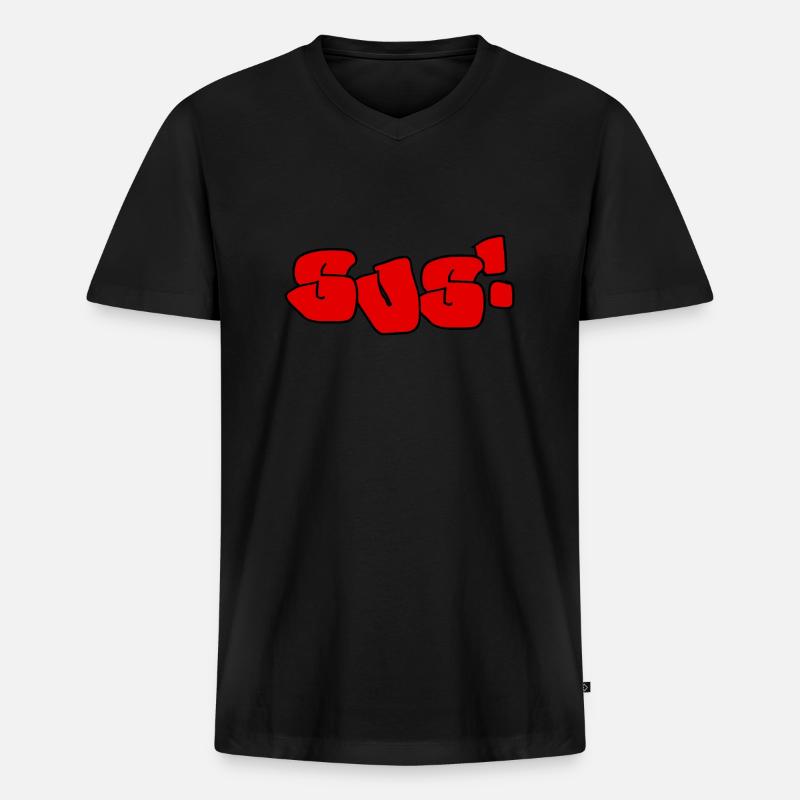 SUS! - Männer Premium Bio T-Shirt mit V-Ausschnitt - Schwarz