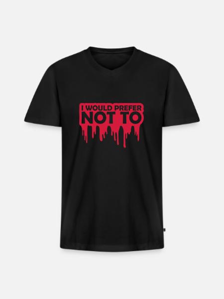 I prefer not to - Men's Premium Organic T-shirt with V-neck - black