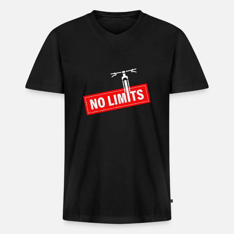No limits - Männer Premium Bio T-Shirt mit V-Ausschnitt - Schwarz