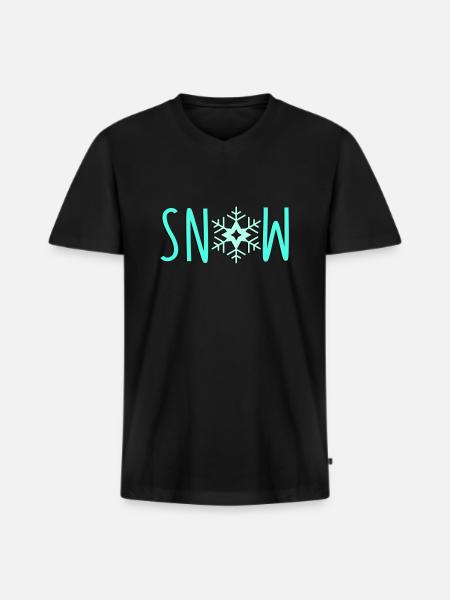 Snowflake Snow - Men's Premium Organic T-shirt with V-neck - black