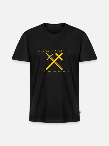 Gustave-Adolphe - T-shirt encolure en V Premium bio Homme - noir