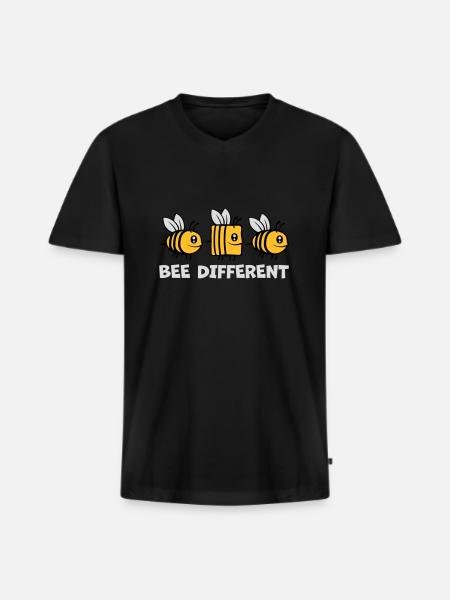 bee different bees quote - Men's Premium Organic T-shirt with V-neck - black