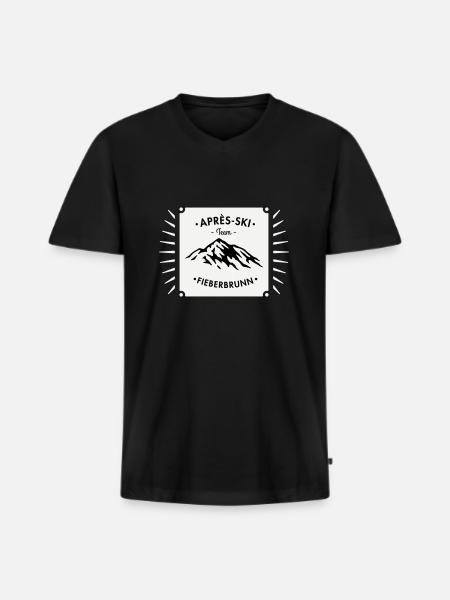 Après-Ski Fieberbrunn - Men's Premium Organic T-shirt with V-neck - black