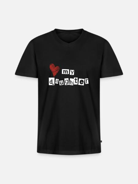 Love my daughter - Men's Premium Organic T-shirt with V-neck - black
