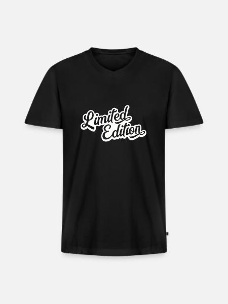 Limited Edition - Men's Premium Organic T-shirt with V-neck - black