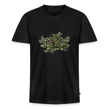 Shoggoth - Männer Premium Bio T-Shirt mit V-Ausschnitt - Schwarz - Vorne - Nico (187cm)