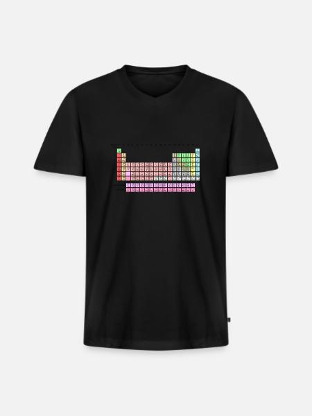Periodensystem - Männer Premium Bio T-Shirt mit V-Ausschnitt - Schwarz