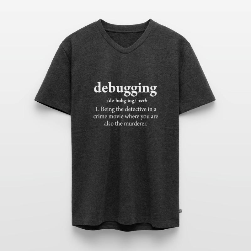 Debuggen von Definitionscode-Softwareentwickler Männer Premium Bio T-Shirt mit V-Ausschnitt