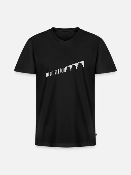 Je fais beaucoup caca - T-shirt encolure en V Premium bio Homme - noir