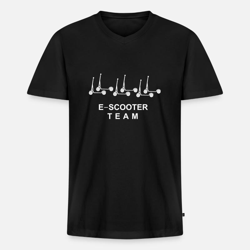E-Scooter E-Roller Scooter - T-shirt encolure en V Premium bio Homme - noir