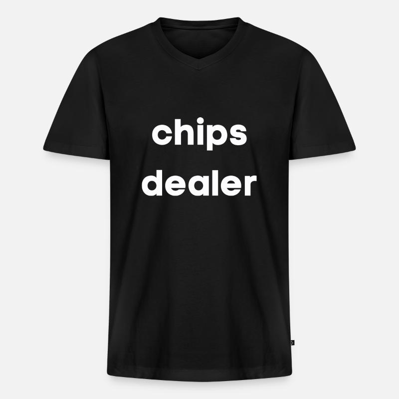 Chips-Händler - Männer Premium Bio T-Shirt mit V-Ausschnitt - Schwarz